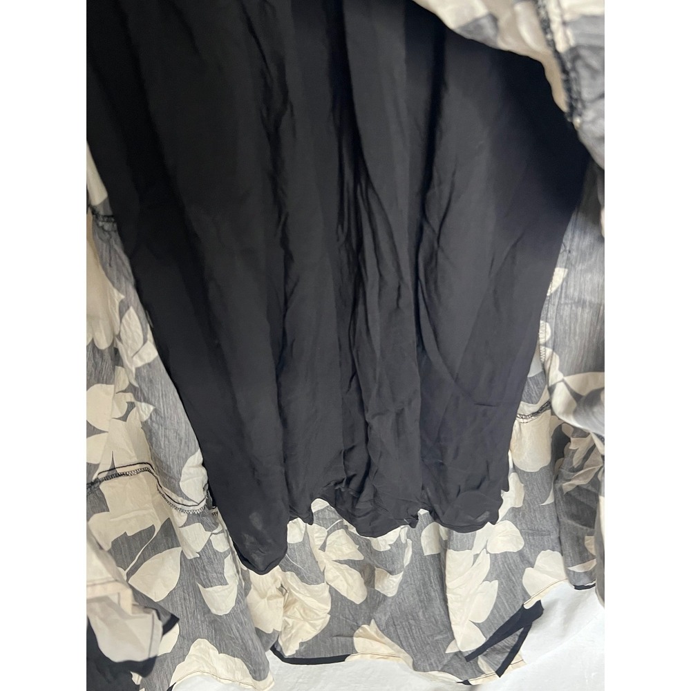 Anthropologie Dress Sz M Black White Silverlake Flutter Sleeve Maxi Boho Floral - Picture 8 of 14